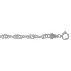 2.2mm Singapore Chain - 7" - 22" Length, Sterling Silver